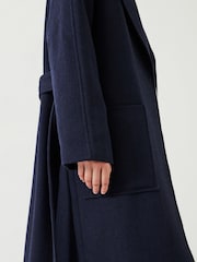 Hush Blue Kaitlin Relaxed Wool Blend Herringbone Coat - Image 5 of 6