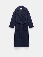 Hush Blue Kaitlin Relaxed Wool Blend Herringbone Coat - Image 6 of 6