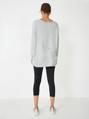 Hush Grey Gillian Wide Jersey V-Neck Top - Image 2 of 3