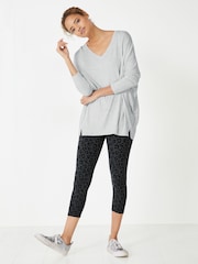 Hush Grey Gillian Wide Jersey V-Neck Top - Image 3 of 3