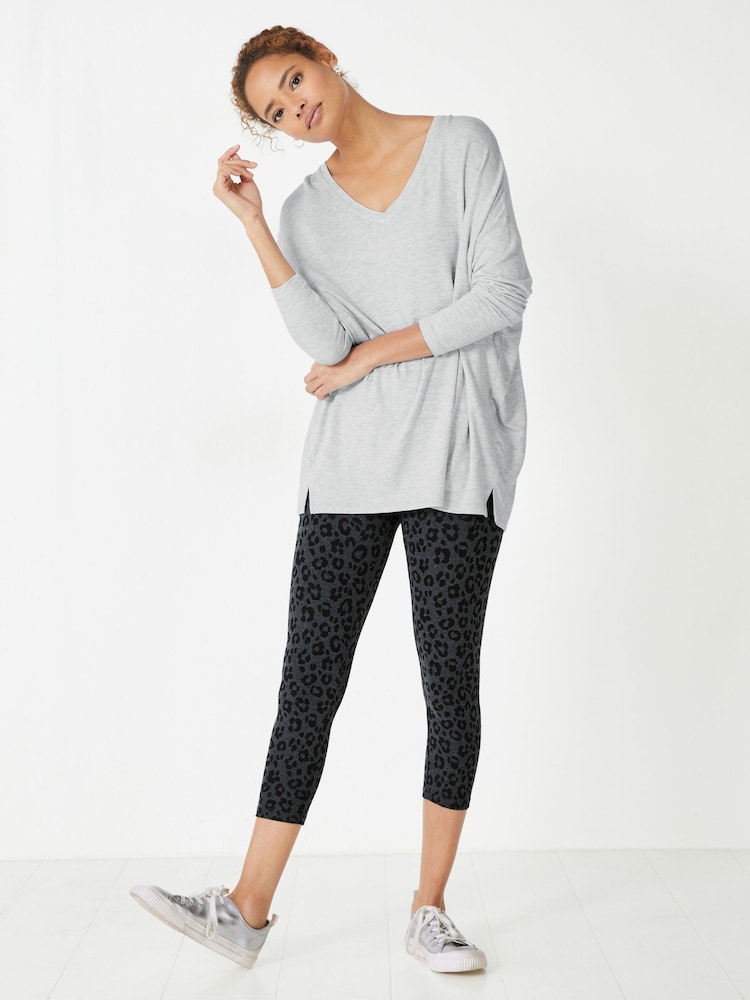 Hush Grey Gillian Wide Jersey V-Neck Top - Image 3 of 3