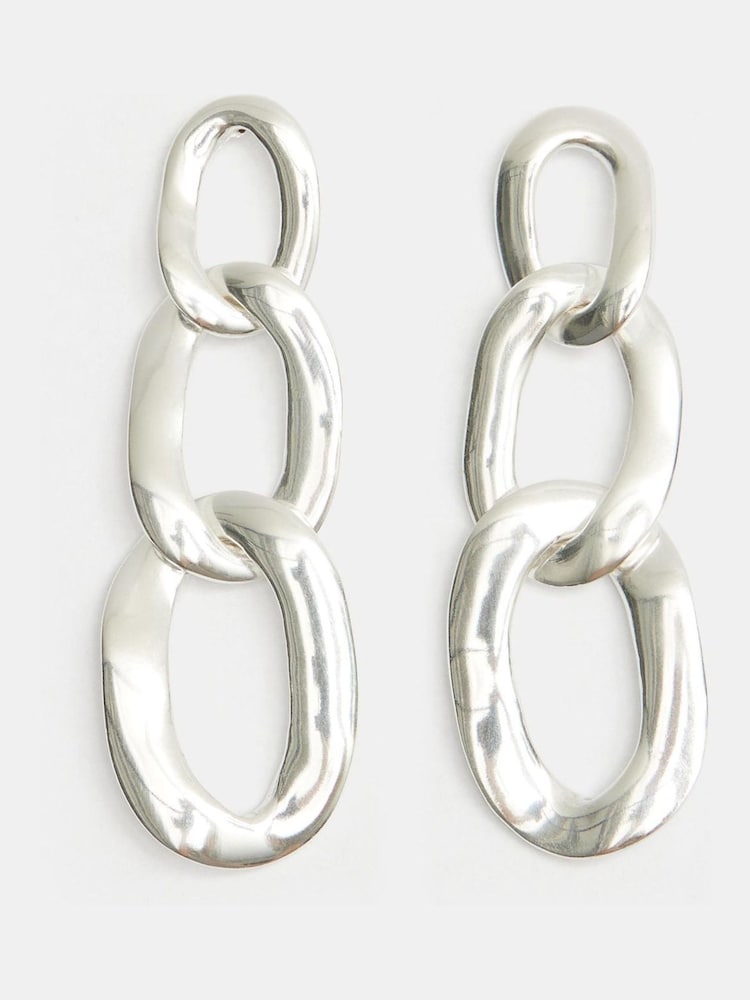 Hush Silver Tone Cameron Chain Link Earrings - Image 1 of 4