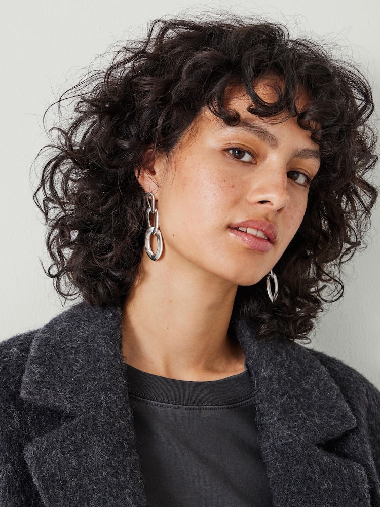 Hush Silver Tone Cameron Chain Link Earrings - Image 4 of 4