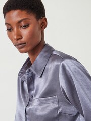 Hush Grey Rita Satin Shirt - Image 4 of 5