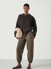 Hush Brown Cora Chunky Cashmere Crew Jumper - Image 2 of 5