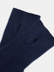 Hush Blue Cashmere Fingerless Winter Gloves - Image 3 of 3