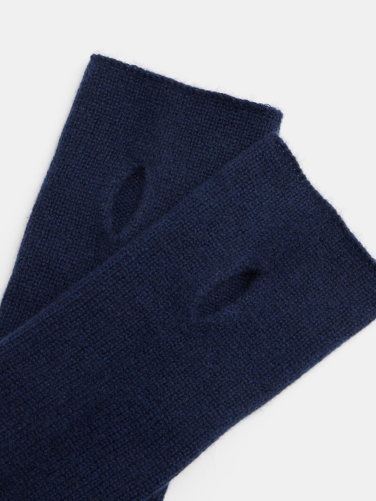 Hush Blue Cashmere Fingerless Winter Gloves - Image 3 of 3