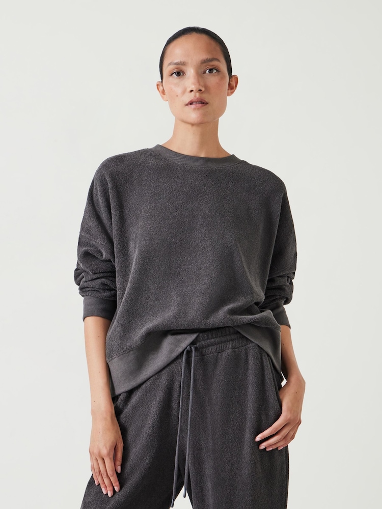 Hush Grey Marley Relaxed Sweatshirt - Image 1 of 5 Hush Grey Marley Relaxed Sweatshirt - Image 1 of 5