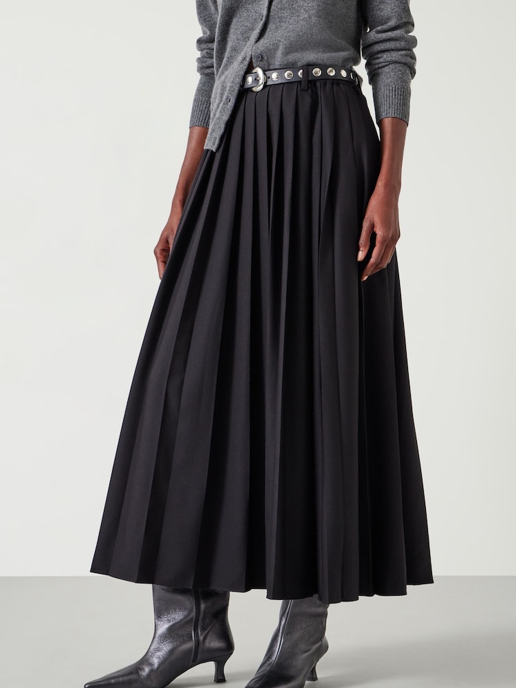 Hush Black Violet Wool Maxi Skirt - Image 1 of 5