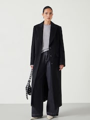 Hush Black Meridah Cashmere Blend 100% Cotton Coat - Image 1 of 5