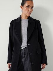 Hush Black Meridah Cashmere Blend 100% Cotton Coat - Image 2 of 5