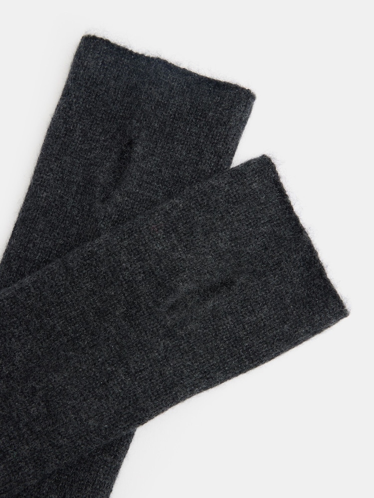 Hush Grey Cashmere Fingerless Gloves - Image 3 of 3