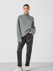 Hush Black Leather Joggers - Image 2 of 5