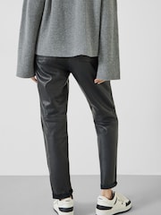 Hush Black Leather Joggers - Image 3 of 5