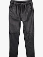 Hush Black Leather Joggers - Image 5 of 5