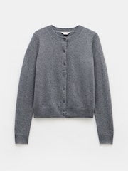 Hush Grey Slim Daphne Cashmere Button Through Cardigan - Image 5 of 5