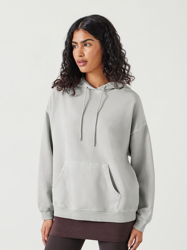 Hush Grey Shay Oversized Heavyweight 100% Cotton Hoodie - Image 1 of 5