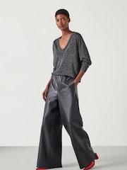 Hush Silver Gracey V-Neck Metallic Jumper - Image 2 of 5