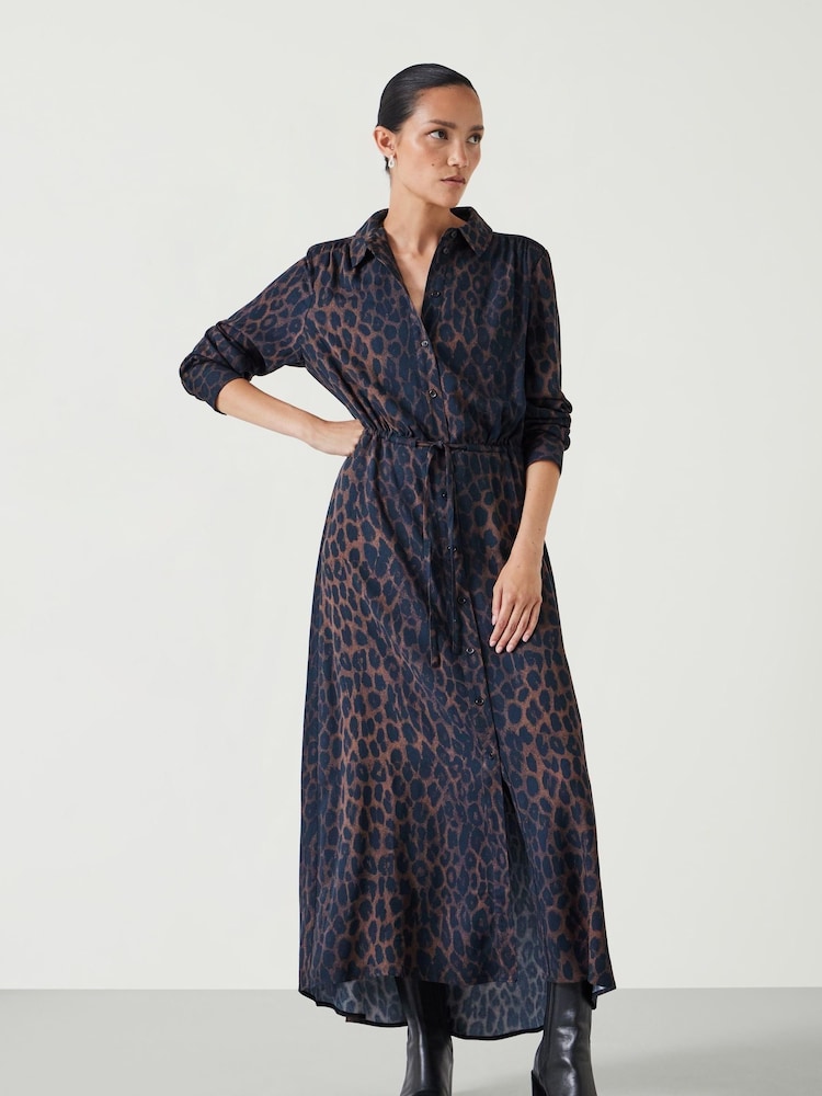 Hush Animal Print Rosey Midi Shirt Dress - Image 1 of 5