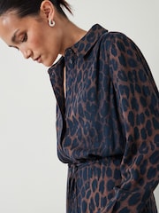 Hush Animal Print Rosey Midi Shirt Dress - Image 2 of 5