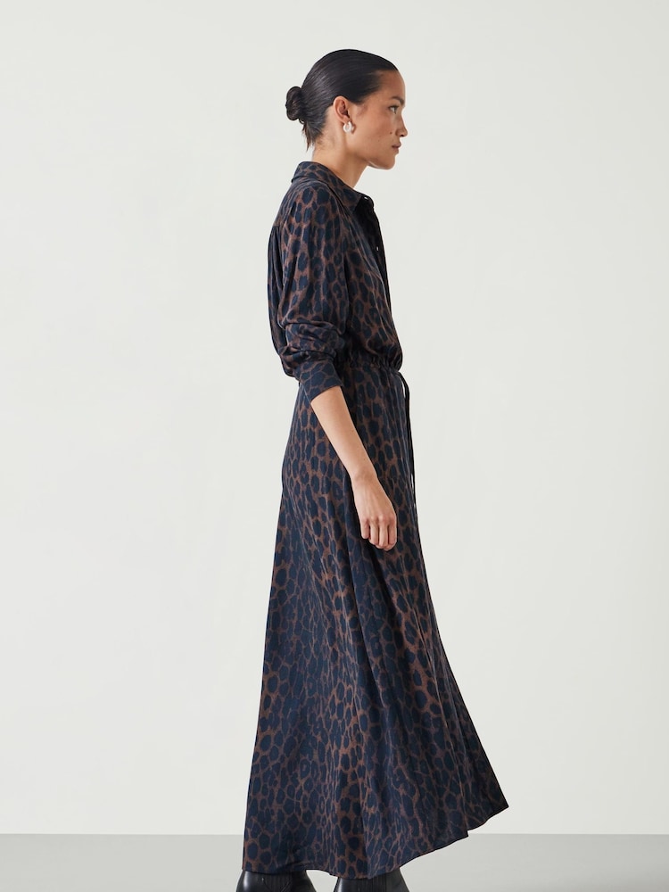 Hush Animal Print Rosey Midi Shirt Dress - Image 4 of 5