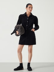 Hush Black Mariella Corduroy Mini 100% Cotton Dress - Image 1 of 5