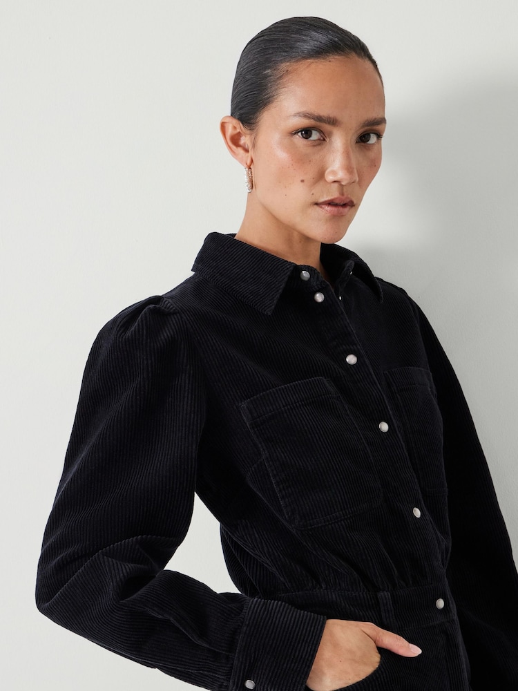Hush Black Mariella Corduroy Mini 100% Cotton Dress - Image 2 of 5