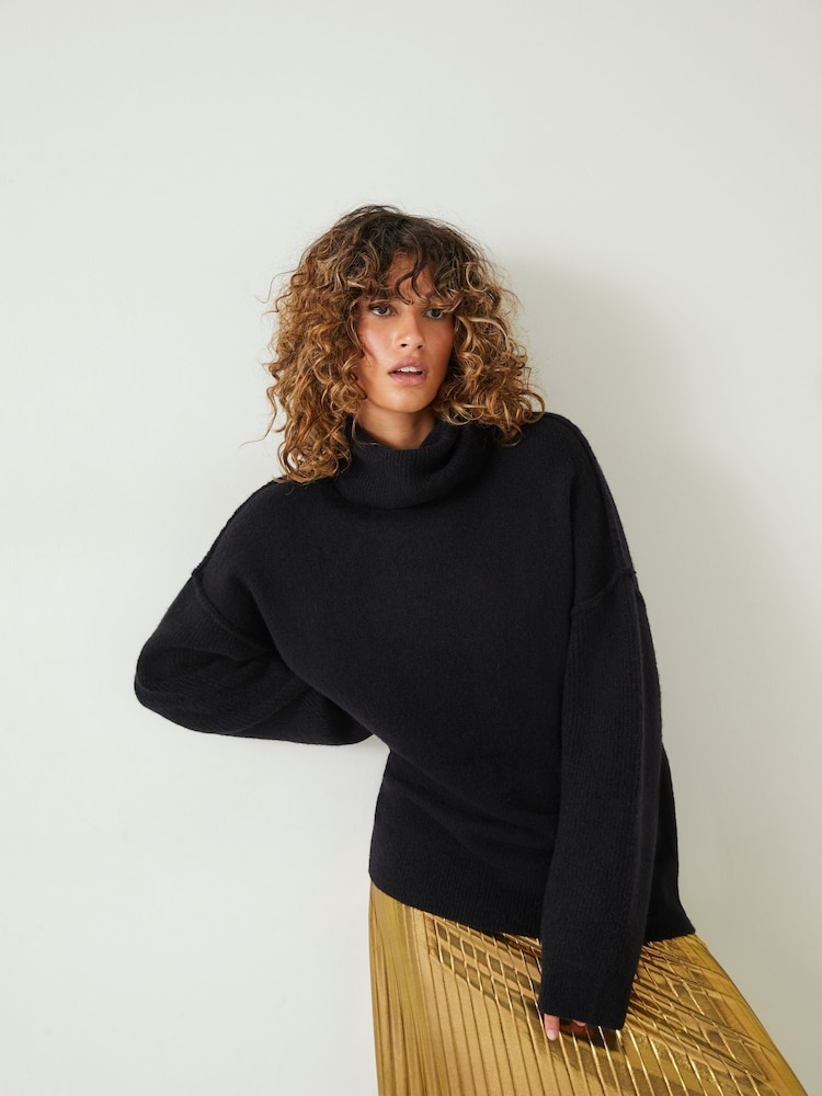 Hush Black Meryl Roll Neck Jumper - Image 1 of 4