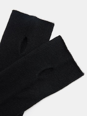 Hush Black Cashmere Fingerless Gloves - Image 2 of 3