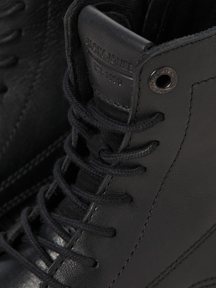 JACK & JONES Black Leather Boots - Image 6 of 6