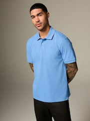 Blau - Reguläre Passform - Piqué-Poloshirt Kurzarm - Image 1 of 9