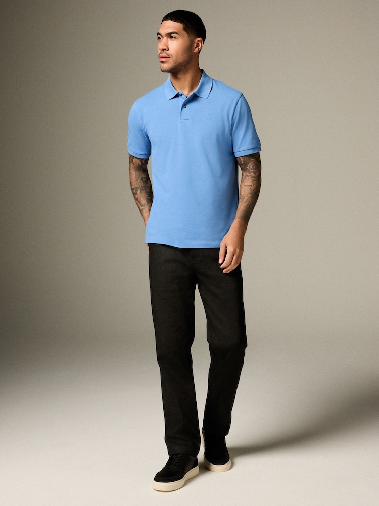Blau - Reguläre Passform - Piqué-Poloshirt Kurzarm - Image 3 of 9