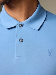 Blau - Reguläre Passform - Piqué-Poloshirt Kurzarm - Image 5 of 9