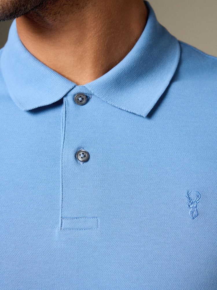Blau - Reguläre Passform - Piqué-Poloshirt Kurzarm - Image 5 of 9