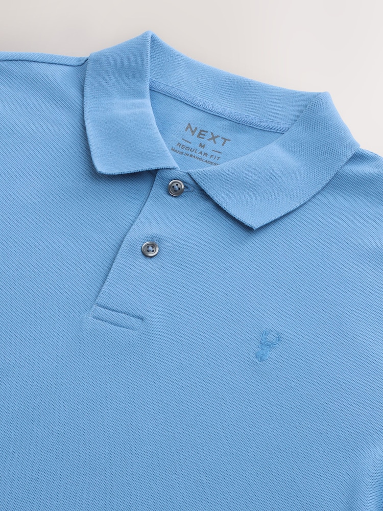 Blau - Reguläre Passform - Piqué-Poloshirt Kurzarm - Image 8 of 9