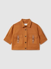 Reiss Mariane Button-Through Cropped Cargo Top - Image 2 of 6