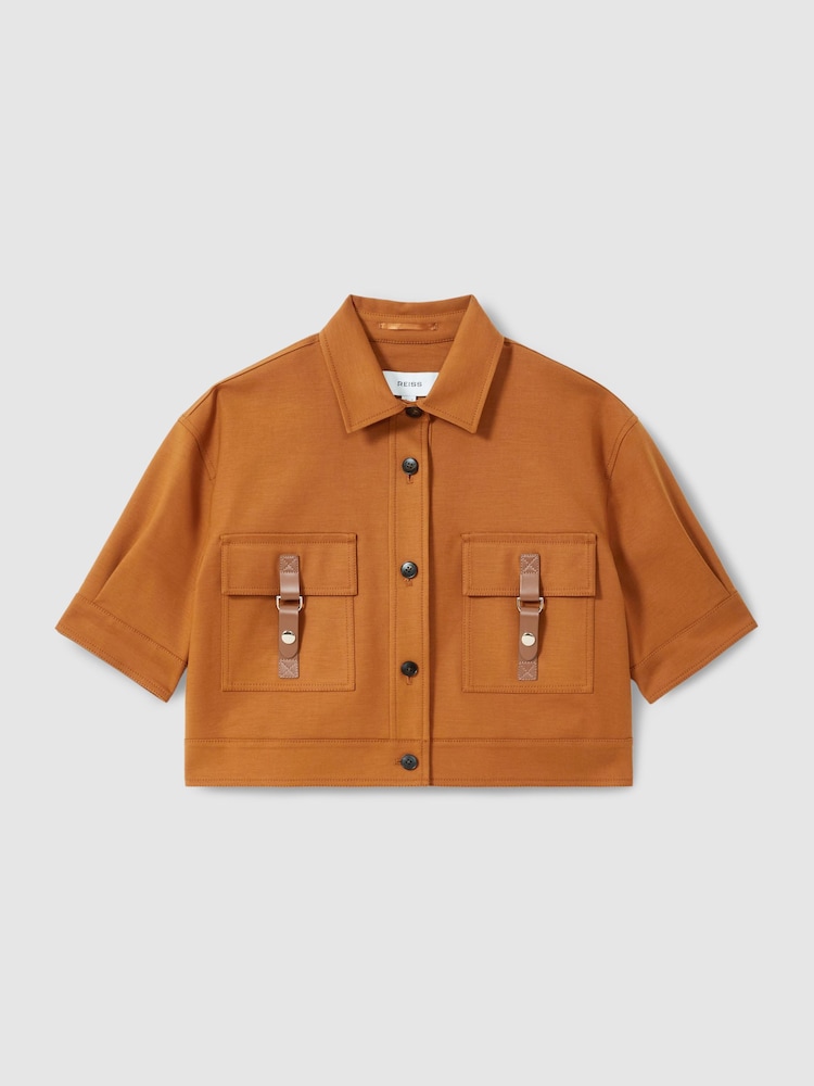 Reiss Mariane Button-Through Cropped Cargo Top - Image 2 of 6