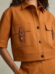 Reiss Mariane Button-Through Cropped Cargo Top - Image 4 of 6