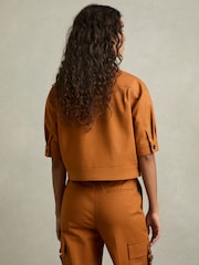 Reiss Mariane Button-Through Cropped Cargo Top - Image 5 of 6