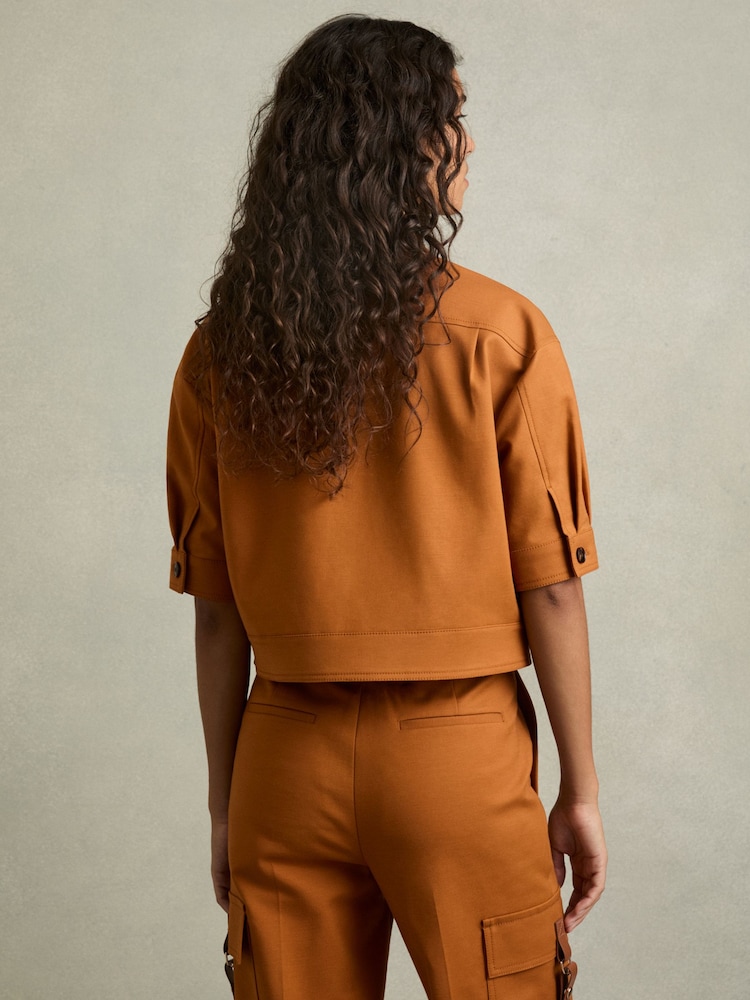 Reiss Mariane Button-Through Cropped Cargo Top - Image 5 of 6