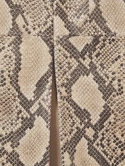 Reiss Neutral Missa Leather Snakeskin-Effect Pencil Skirt - Image 7 of 7
