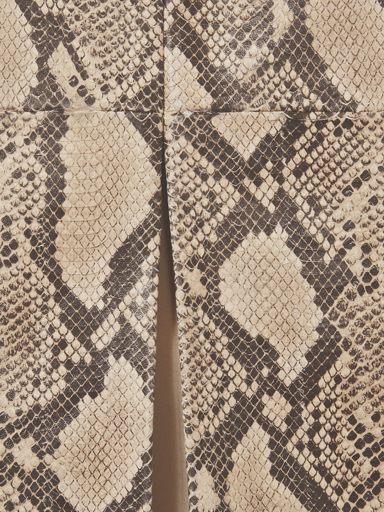 Reiss Neutral Missa Leather Snakeskin-Effect Pencil Skirt - Image 7 of 7