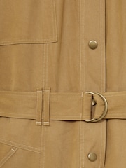 Reiss Camel Mina Lyocell-Cotton Wide-Leg Jumpsuit - Image 6 of 6