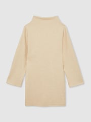 Reiss Cream Amelie Cotton-Blend Jersey Funnel-Neck Dress - Image 2 of 6