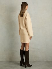 Reiss Cream Amelie Cotton-Blend Jersey Funnel-Neck Dress - Image 5 of 6