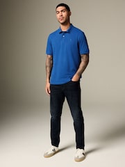 Dark Blue Regular Fit Short Sleeve Pique Polo Shirt - Image 2 of 8