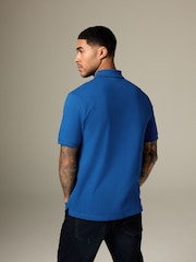 Dark Blue Regular Fit Short Sleeve Pique Polo Shirt - Image 3 of 8