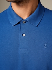 Dark Blue Regular Fit Short Sleeve Pique Polo Shirt - Image 5 of 8