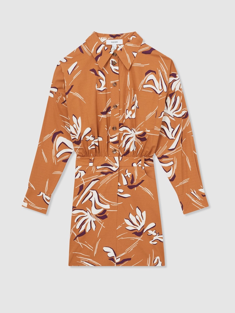 Robe chemise imprimée en coton Reiss Valia - Image 2 of 6