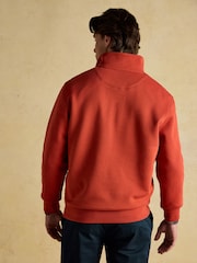 Jenkins Orange Brushed Cotton Quarter Zip Sweatshirt - Image 2 of 7